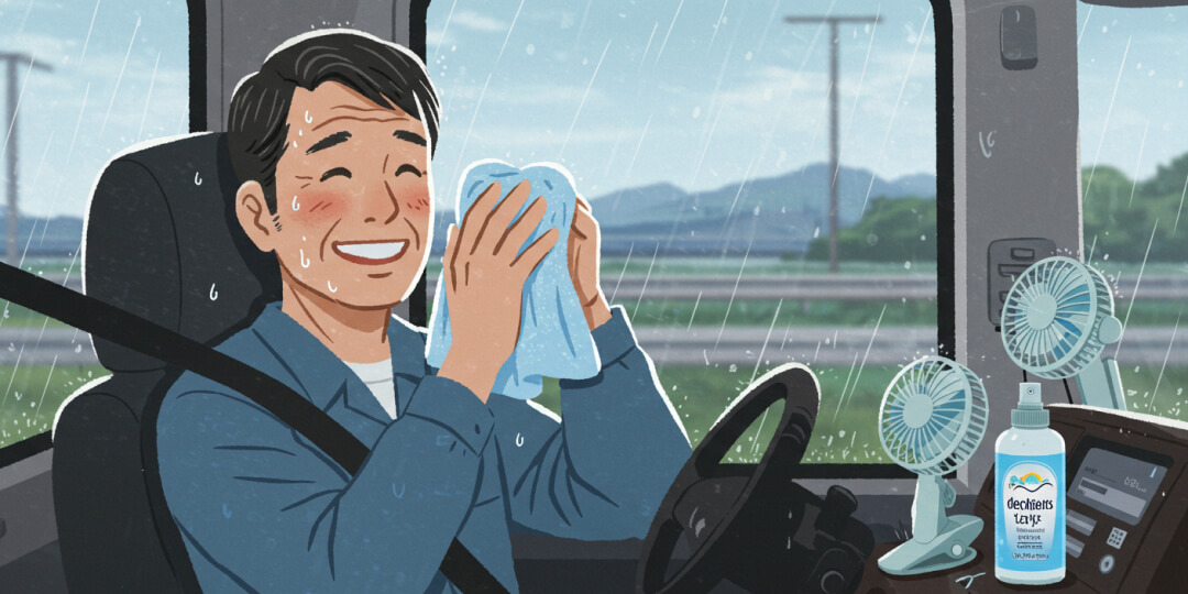 梅雨時でも快適運転！トラックドライバーのための湿気・汗対策ガイド